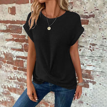 Load image into Gallery viewer, Women’s Textured Cuff Short‑Sleeve Tee