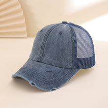 Load image into Gallery viewer, Distressed Washed Mesh Baseball Cap – Frayed Unisex Hat for Outdoor & Daily Wear