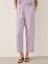 Load image into Gallery viewer, 100% Linen Short-Sleeve Round Neck Button Detail Top & Pants Set SASHA