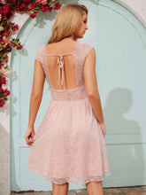Load image into Gallery viewer, Women's Solid V-Neck Textured Fabric Summer Dress