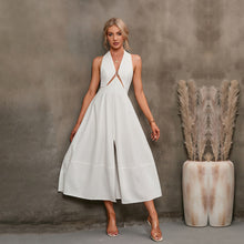 Load image into Gallery viewer, Women's Sleeveless Halter Neck Maxi Dress – A-Line High Waist