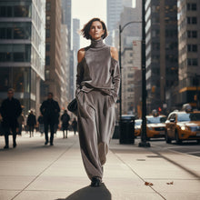 Load image into Gallery viewer, Women's Korean Velvet Long Sleeve Top & Pants Set