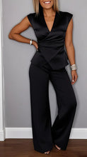 Load image into Gallery viewer, Women's Pleated Vest & Pants Set – Metal Buckle Detail
