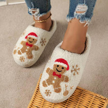 Load image into Gallery viewer, Christmas Slippers Gingerbread Slippers Women and Men Holiday Halloween Slippers Indoor Bedroom Fluffy Warm Fleece Slippers Winter Soft Cozy Home Non-Slip Soft Plush Slip-on Wool Lined House Shoes