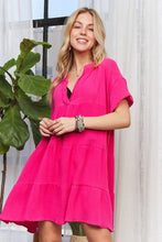 Load image into Gallery viewer, Tiered Notched Short Sleeve Dress For Summer – Versatile, Chic, Comfortable, Stylish, Must-Have for Every Occasion