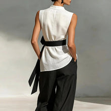 Load image into Gallery viewer, Women's Lace-Up Sleeveless Top & Wide-Leg Pants Set