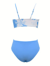 Load image into Gallery viewer, Coastal Flair V-Neck Bikini Set – Eye-Catching Random Print Two-Piece Chic Swimsuit with Spaghetti Straps High Cut Shorts and Ultra-Stretch Comfort – Women’s Summer Swimwear for Beach Days & Casual Poolside Vibes