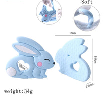 Load image into Gallery viewer, Baby Teether Silicone Rabbit Food Grade Bunny Teether Nursing Teething Accessories Silicone Animal Teether For Kids and Baby