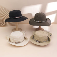 Load image into Gallery viewer, Wide-Brim Leather Patch Fisherman Hat – UV Sun Protection Outdoor Hat