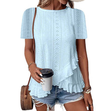 Load image into Gallery viewer, Women’s Casual Solid Color Short Sleeve Crew Neck Top