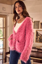 Load image into Gallery viewer, SO ME Soft Touch Hairy Loose Fit Cozy Sweater Cardigan