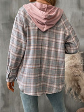 Load image into Gallery viewer, Plaid Buttoned Long Sleeve Hooded Jacket for Women – Cozy & Stylish Cotton-Blend Outerwear
