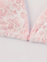 Load image into Gallery viewer, Riviera Glow Color Block Halter Bikini Set for Women – Deep V-Neck Lace Trim Two-Piece Flattering Swimsuit with Adjustable Tie Back & High-Cut Bottoms – Ultra-Stretch Polyamide Swimwear for Confident Summer Style