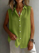 Load image into Gallery viewer, Women's Solid Color Lapel Sleeveless Top