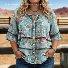 Load image into Gallery viewer, Women's 3D Print 3/4 Sleeve Casual Top – Plus Size Inclusive