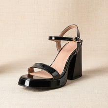 Load image into Gallery viewer, Women's Round Toe Chunky Heel Sandals – Buckle Strap Block Heel
