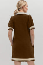 Load image into Gallery viewer, Trendy Contrast Short Sleeve Mini Dress Soft & Comfortable Casual Dress for Women