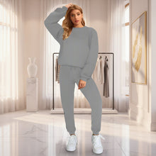 Load image into Gallery viewer, Women's Oversized Drop-Shoulder Sweatshirt & Jogger Pants Sweatsuit Set