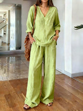 Load image into Gallery viewer, Long Sleeve Top & Full-Length Pants Two-Piece Set – 9 Colors S–3XL