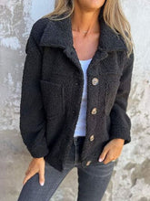 Load image into Gallery viewer, Comfortable Modern Women Full Size Fuzzy Button-Up Jacket with Drop Shoulder and Pockets