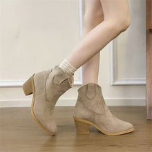 Load image into Gallery viewer, Women’s Retro Sock Cuff Booties – Stylish Ankle Boots with Stretch Cuff