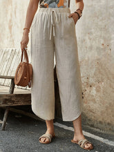 Load image into Gallery viewer, 🌿 Women's Cotton-Linen Cropped Drawstring Pants