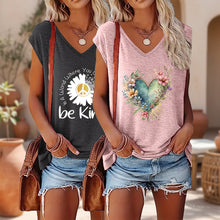 Load image into Gallery viewer, 2-Pack Wildflowers Graphic Print V-Neck Tee Tops