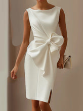 Load image into Gallery viewer, Women's Bow-Knot Sleeveless Midi Dress – High Waist A-Line