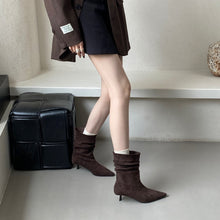 Load image into Gallery viewer, Pointed Toe Mid-Calf High Heel Boots for Women