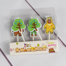 Load image into Gallery viewer, Cake Topper Bear Candles Cartoon Smiley Face Birthday Insert Creative Party Cake Handmade Smiley Daisy Flower Cake Toppers For Birthday Party