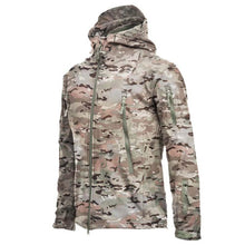 Load image into Gallery viewer, Camouflage Green Lightweight Soft Jackets Men Tactical Windproof Waterproof Jacket Men Outdoor Adventure Jackets Hooded Warm Winter Jacket Casual Winter Sport Warm Hooded Jackets