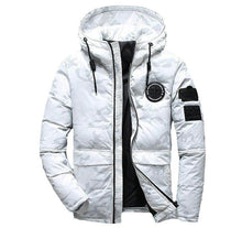 Load image into Gallery viewer, Camouflage Men's Hooded Winter Parka - Slim Fit, Windproof & Warm for Casual Adventures