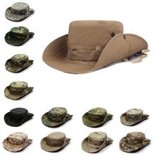 Load image into Gallery viewer, Camouflage Outdoor Bucket Hat Camping Hat Men Foldable Sun Cap Breathable Adjustable Bucket Cap for Men/Women Sports Sun Cap Unisex Fishing Hiking Travel Solid Color Hats