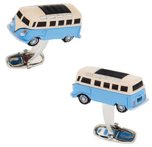 Load image into Gallery viewer, Camper Bus Cufflinks Blue