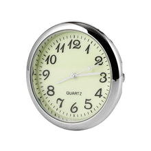 Load image into Gallery viewer, Car Clock Watch Indoor Automobiles Stick-In Luminous Quartz Analog Watch Universal Pocket Mini Stick-On Clock for Car Boat Bike Home Watch Decoration Accessories