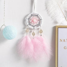 Load image into Gallery viewer, Car Interior Rear-view Mirror Hanging Decor Small Dream Catcher Boho Nature Feather Home Decor Handmade Grids Nature Feather Car Charms Pendant Accessories Gift
