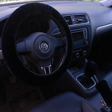 Load image into Gallery viewer, Car Steering Wheel Elastic Long Microfiber Plush Steering Wheel Cover Gearshift Handbrake Cover Protector Decoration Warm Super Thick Plush Collar Soft Car Steering Wheel Cover Decoration Warm Super Thick Plush Collar Soft Black Pink Women Man