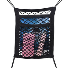 Load image into Gallery viewer, Car Storage Net Bag Organizer Holder Mesh Seat Back Hanging Trunk Luggage Hooks String Kit Off Road Car Mesh Organizer, Seat Back Net Bag, Barrier of Backseat Pet Kids Cargo Tissue Purse Holder Car Driver Storage Netting Pouch Truck Auto Accessories