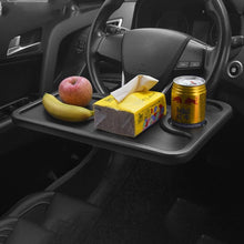 Load image into Gallery viewer, Car Table Steering Wheel Eat Work Cart Drink Food Coffee Goods Auto Steering Wheel Desk Holder Tray Car Laptop Computer Desk Mount Stand Seat Table Back Seat Headrest Tray for Eating Food Drink Writing Laptop Steering Wheel Tray