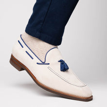 Load image into Gallery viewer, 16-628-SND CARMEN Sueded Goatskin & Crocodile Tassel Loafer, Sand