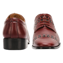 Load image into Gallery viewer, Carrey Leather Derby Style Dress Shoes for Men - Black and Burgundy Colors