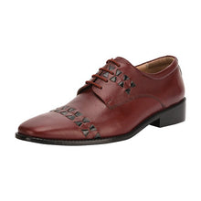 Load image into Gallery viewer, Carrey Leather Derby Style Dress Shoes for Men - Black and Burgundy Colors