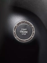 Load image into Gallery viewer, Cars One-Key Engine Start Stop Ignition Push Button Switch Cover Decorative Rhinestone Diamond Crystal Ring Car Parts Push to Start Button Cover Crystal Rhinestone Car Ring Emblem Sticker Bling Accessories for Women