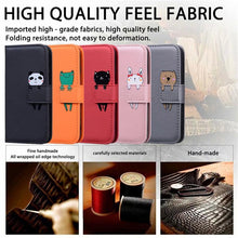 Load image into Gallery viewer, Cartoon Animal Cute Leather Wallet Flip Case Creative Magnetic Protective Cover Lovely Animal Flip Leather Phone Case For iPhone 13 12 11 Pro X XS XR Max Card Holder Funny Phone Cover