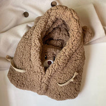 Load image into Gallery viewer, Cartoon Bear Ear Lamb Beanie Hat With Mask Warm Balaclava Winter Thickened Ear Protection Autumn Skellies Beanies Pompom Hat Knitted Ski Beanie Hat Double Pompom Beanie Cap for Girls Boys Kids Beanie Winter Hat Baby Kids Infant Toddler for Women Girl