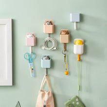 Load image into Gallery viewer, Cartoon Cat Hook Self Adhesive Dormitory Bedroom Door Hangers Hooks Key Umbrella Towel Cap Coat Rack Wall Animal Decoration Rack Non-Marking Hook Nail-Free Animal Hook Entrance Key Strong Sticking Hook