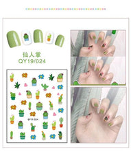 Load image into Gallery viewer, Cartoon Characters Plants Animals Forest Flowers Small Fresh Flowers 3D Nail Stickers Hyuna Style Nail Patch Waterproof Self Adhesive Nail Decals for Nail Art Decoration Including Hearts Stars Letters Bowknot Leaves Flowers Plants Fruits Butterflies