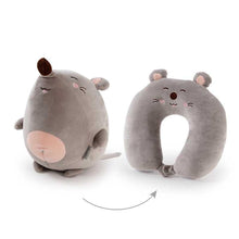 Load image into Gallery viewer, Cartoon Deformable U-shape Neck Pillows Hamster U-Shaped Neck Pillow Throw Pillow Neck Supporter Foam particle Headrest Office Nap Desktop Pad Headrest & Neck Pillow For Kids Boys & Girls Teens Travel Accessories For Airplane Car