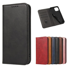 Load image into Gallery viewer, Case for iPhone 12 Pro Max mini Case on for iPhone 11 7 8 Plus X XR XS Luxury Leather Flip Cover PU Leather iPhone Wallet Case Black Kickstand Card Holder Flip Phone Cover