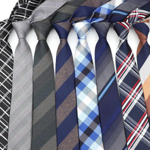 Load image into Gallery viewer, Casual Skinny Men Ties Fashion Polyester Comfortable Striped Necktie Business Design Formal Slim Office Necktie For Men